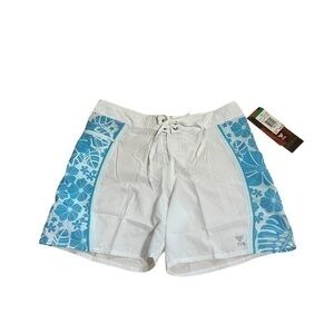TYR Full Bloom Splash Short  - Board Short - White Turquoise -Size Medium - NWT